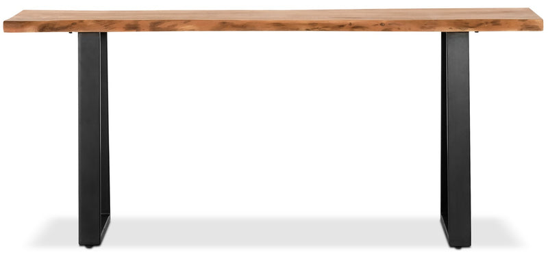 Agra 51\" Rustic Sofa Table - Brown and Black with Iron Legs