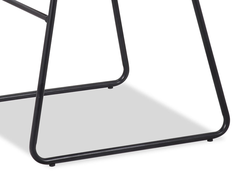 Tess Dining Chair with Leather-Look Fabric, Metal - Brown