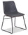 ["Tess Dining Chair with Leather-Look Fabric, Metal - Grey"]