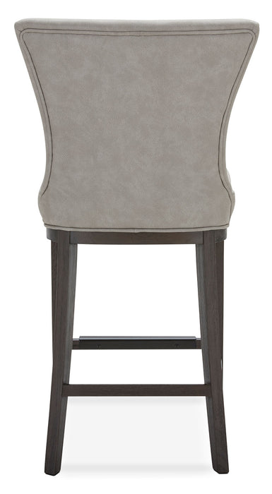 Quinn Counter-Height Stool with Vegan Leather Fabric, 26\"H - Taupe