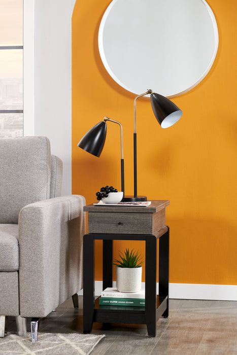 Torry 13.75\" Chairside Table with Drawer - Distressed Grey