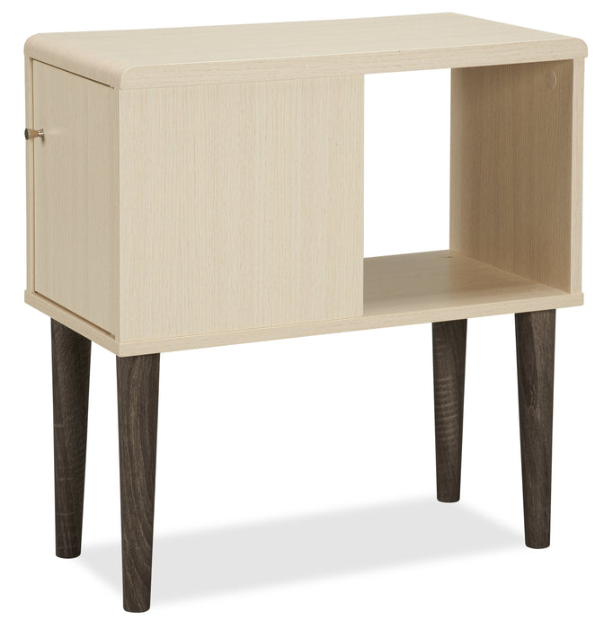 Torry 11.5\" Chairside Table with Cabinet - Ivory