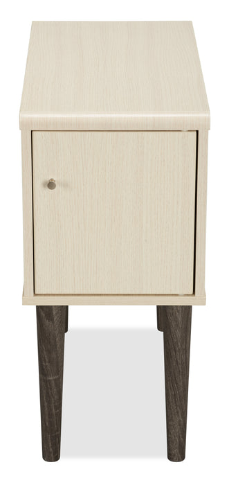 Torry 11.5\" Chairside Table with Cabinet - Ivory
