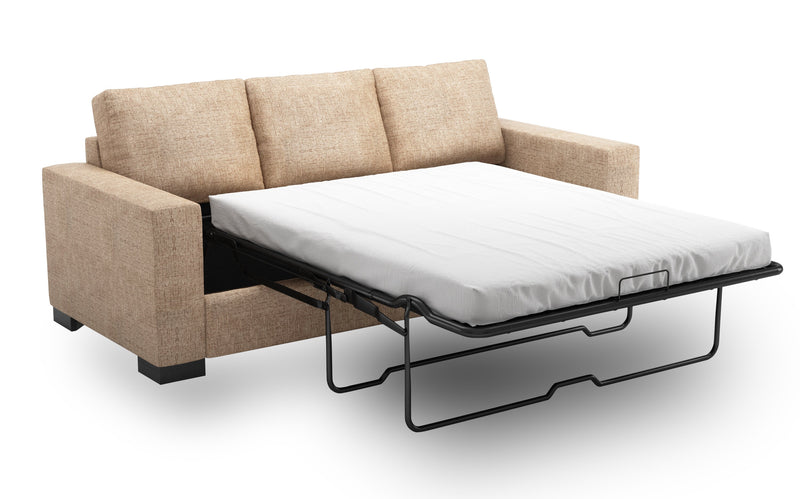 Made in Canada Customizable Sofa Lab Track 85\" Chenille Fabric Sofa Bed with Track Arms - Luxury Taupe
