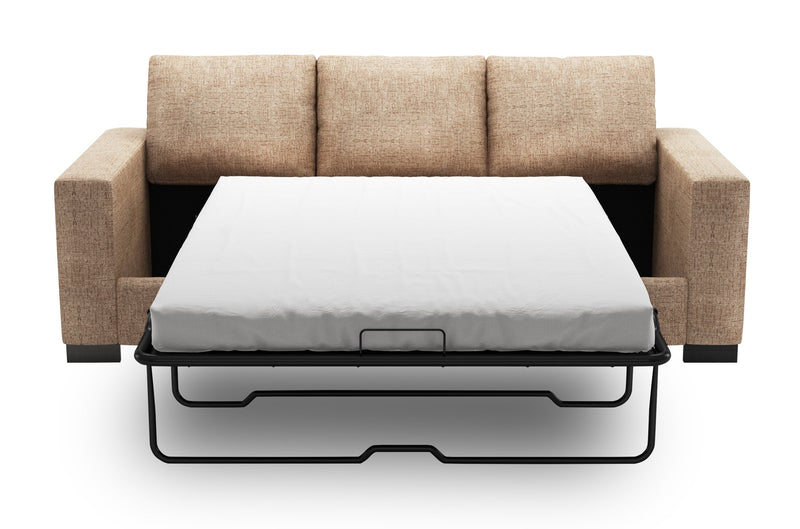 Made in Canada Customizable Sofa Lab Track 85\" Chenille Fabric Sofa Bed with Track Arms - Luxury Taupe