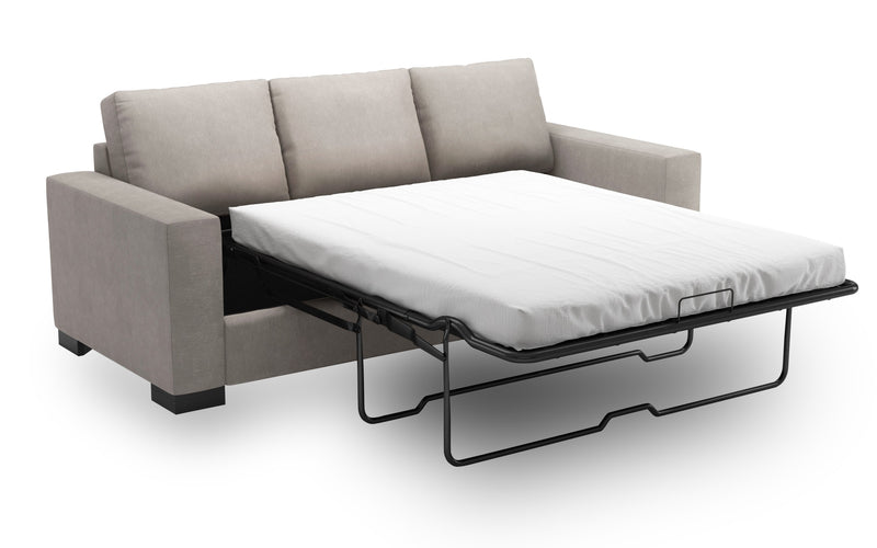 Made in Canada Customizable Sofa Lab Track 85\" Linen-Look Fabric Sofa Bed with Track Arms - Pax Slate Grey