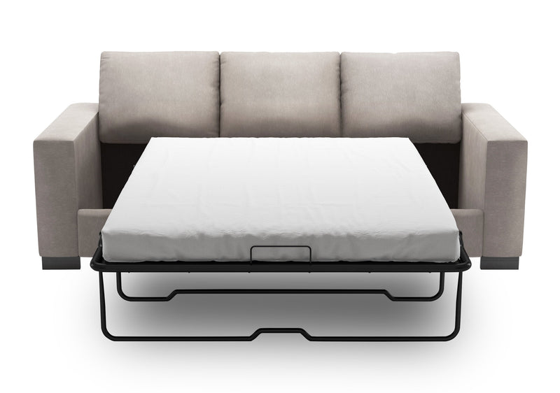 Made in Canada Customizable Sofa Lab Track 85\" Linen-Look Fabric Sofa Bed with Track Arms - Pax Slate Grey