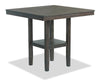 Tribeca Counter-Height Table, Pedestal Base, 40\"W Square - Grey/Brown