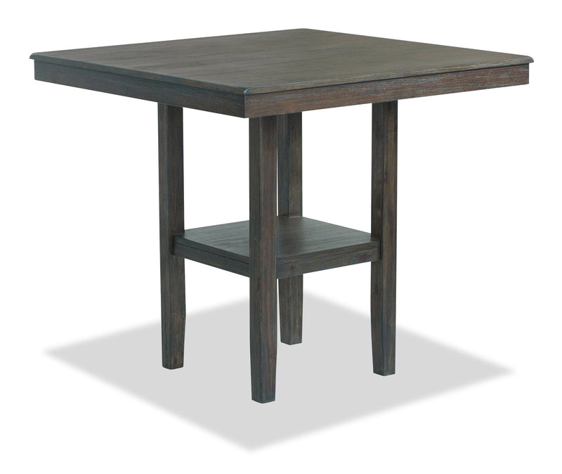 Tribeca Counter-Height Table, Pedestal Base, 40\"W Square - Grey/Brown