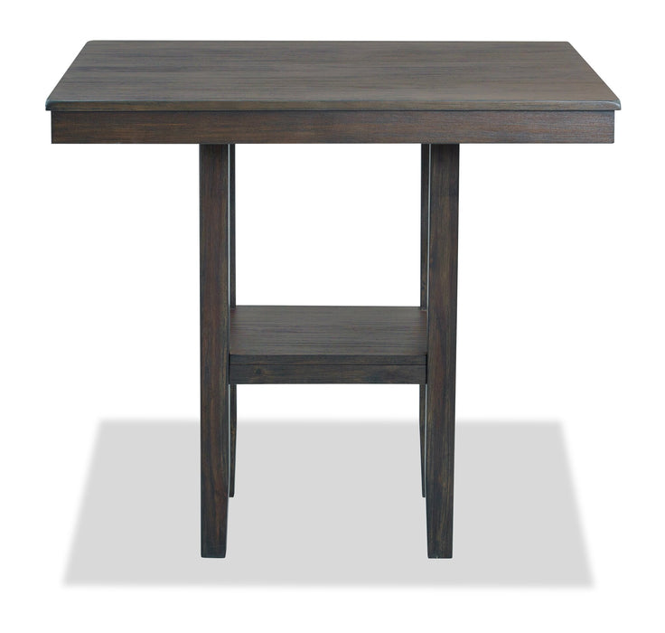 Tribeca Counter-Height Table, Pedestal Base, 40\"W Square - Grey/Brown