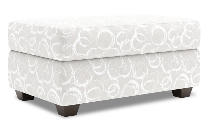 Made in Canada Customizable Sofa Lab The Trunk 39\" Fabric Storage Ottoman - Mist White