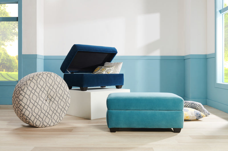 Made in Canada Customizable Sofa Lab The Trunk 39\" Velvet Fabric Storage Ottoman - Royal Blue