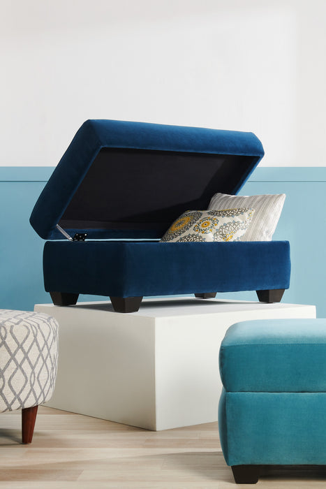 Made in Canada Customizable Sofa Lab The Trunk 39\" Velvet Fabric Storage Ottoman - Royal Blue