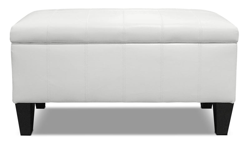 Jackson 40\" Storage Ottoman - White Faux Leather