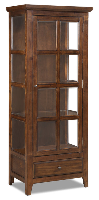 Bardini 28.25\" Display Cabinet with Framed Glass Door - Cherry Brown 