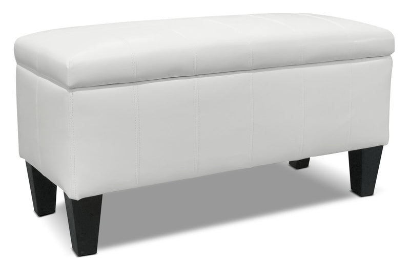 Jackson 40\" Storage Ottoman - White Faux Leather