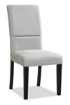 ["Verona Dining Chair with Linen-Look Fabric, Wood - Light Grey"]