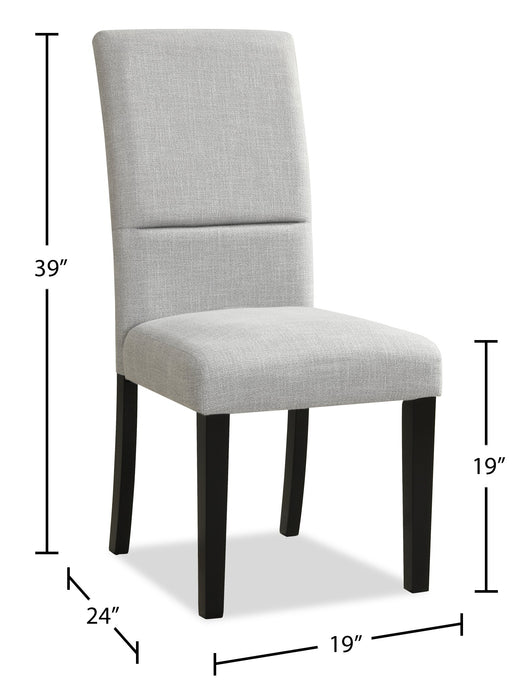 Verona Dining Chair with Linen-Look Fabric, Wood - Light Grey