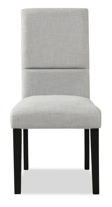 Verona Dining Chair with Linen-Look Fabric, Wood - Light Grey