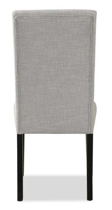 Verona Dining Chair with Linen-Look Fabric, Wood - Light Grey