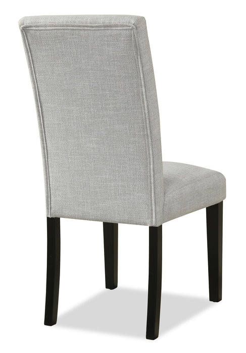 Verona Dining Chair with Linen-Look Fabric, Wood - Light Grey