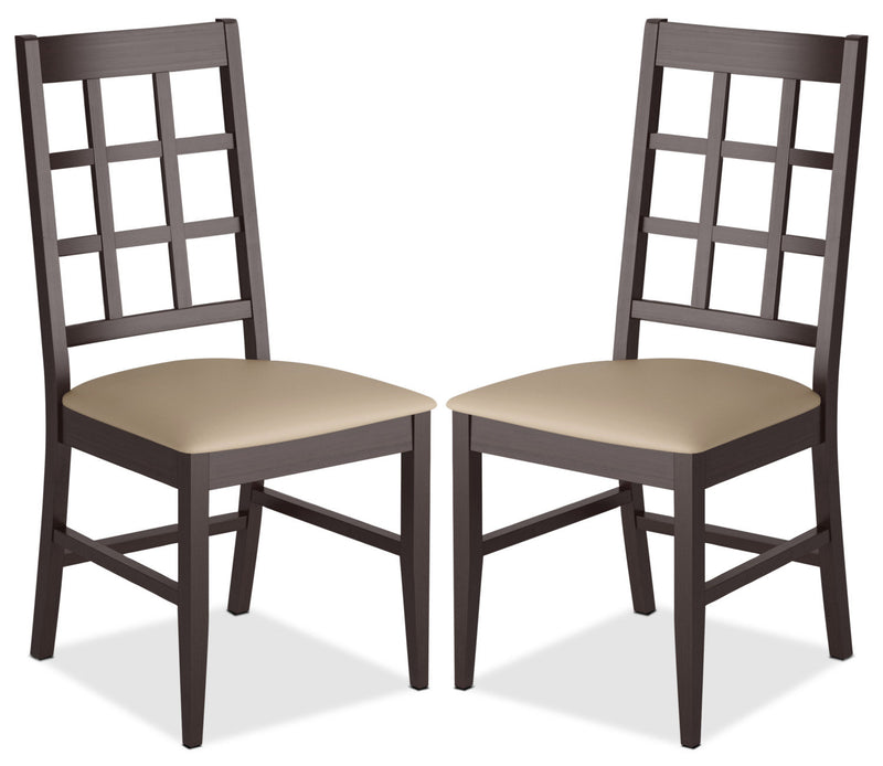 Atwood Dining Chair with Faux Leather Seat, Set of 2 – Grey