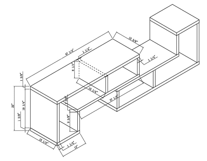 Vigo 47\" to 94\" Modern TV Stand with Storage and Cable Management for TVs up to 100\"- Coffee Brown