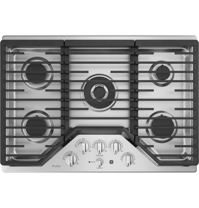 Profile 30\" 5-Element Gas Cooktop - Stainless - PGP9030SLSS