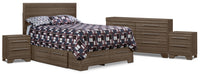 Olivia 6-Piece Full Storage Bedroom Package with 2 Nightstands – Grey