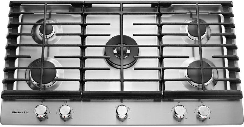 KitchenAid 36\" 5-Element Gas Cooktop - Stainless Steel - KCGS556ESS