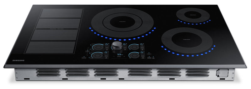 Samsung 36\" 5-Element Smart Induction Cooktop with Flex Zone & Virtual Flame Technology™ - Black Stainless Steel - NZ36K7880UG/AA