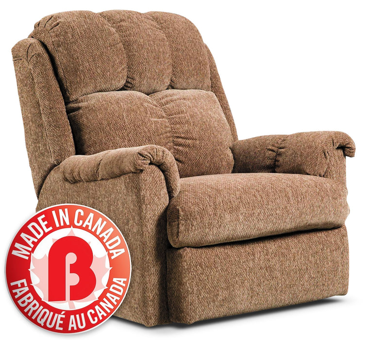 Made in Canada 35\" Chenille Fabric Power Reclining Chair - Brown