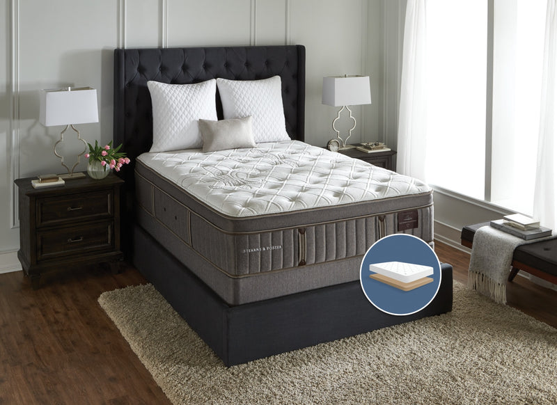 Stearns & Foster Wynford Plush Euro-Top Low-Profile King Mattress Set