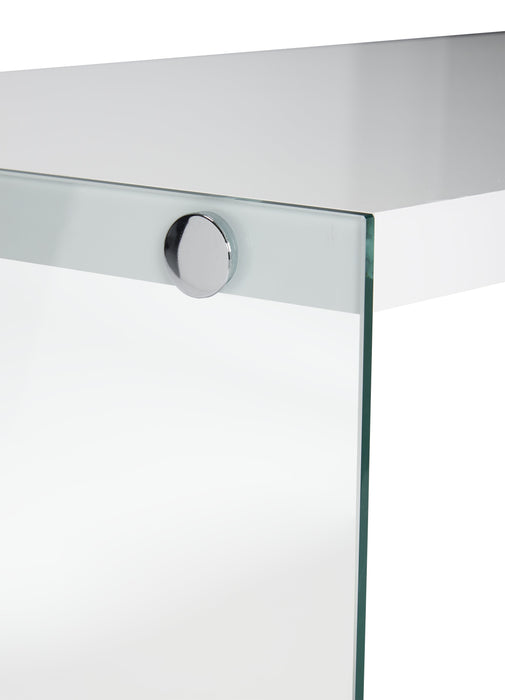 Waterford 44\" Modern Coffee Table - White with Glass Legs