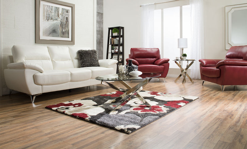 Zila 24\" Modern Round Glass Top End Table - Silver with Stainless Steel Base