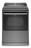 ["Whirlpool 7.4 Cu. Ft. Smart Electric Dryer with Steam - Chrome Shadow - YWED7120HC"]