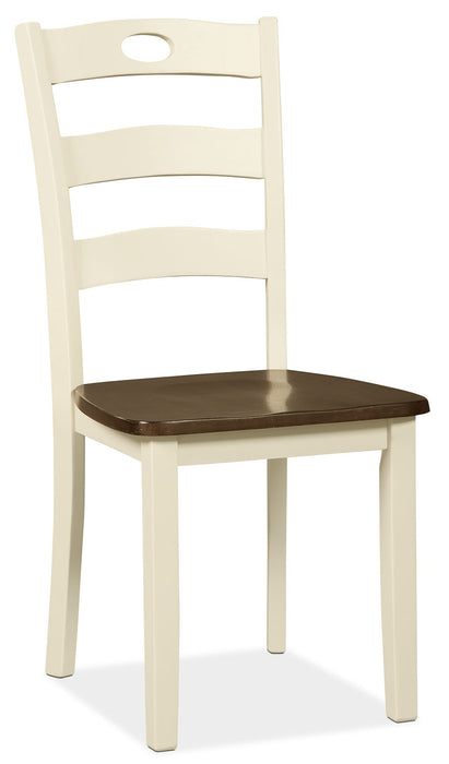 Woodanville 3pc Drop-Leaf Dining Set with Table & 2 Chairs, 40.5\"W Round - Two Tone White & Brown