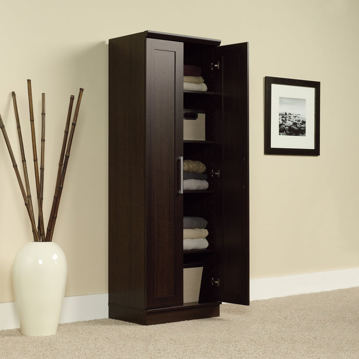 Clinton 23.31\" Storage Cabinet with 4 Shelves - Dark Brown