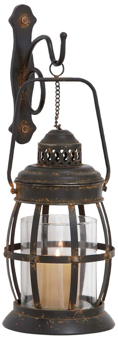 Metal Glass Wall Sconce – 7\" x 19\"