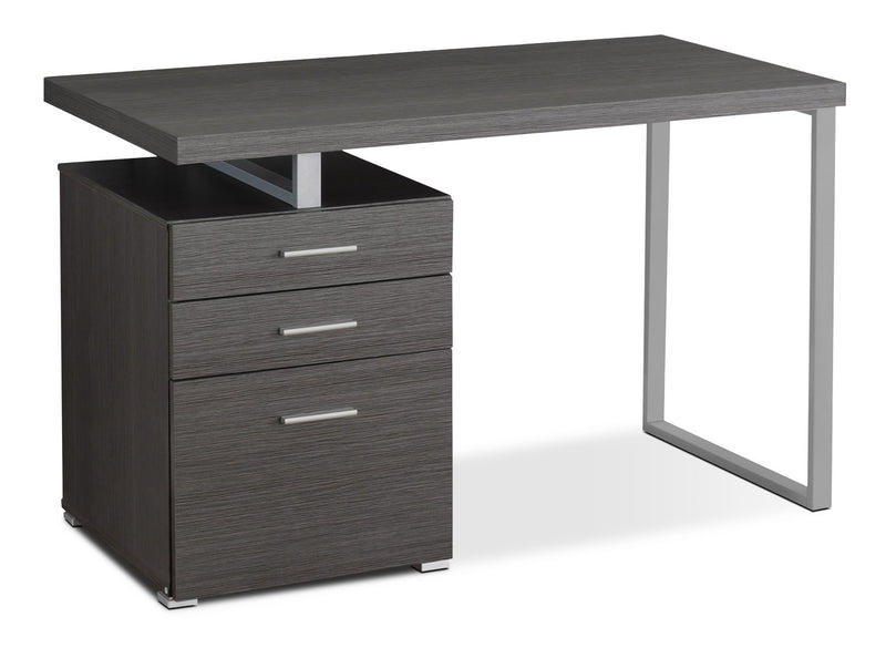 Rimini 48\" Computer Office Desk with 3-Drawers - Grey