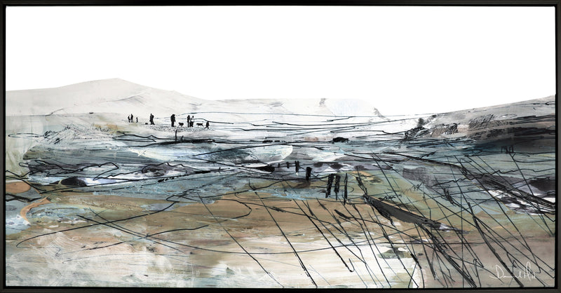 Acrylic Walk By Lake - 32\" x 62\"