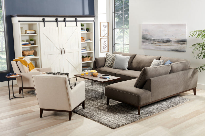 Woodland 23.4\" Rustic Coffee Table - Brown Oak Finish with Metal Legs