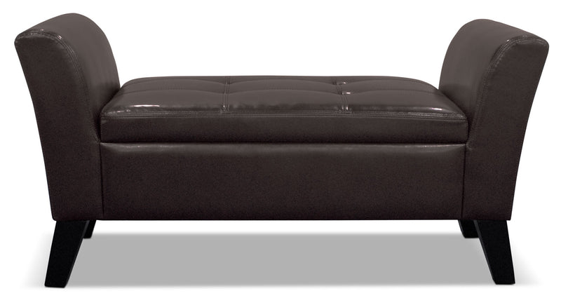 Bonn 45\" Storage Ottoman - Brown Faux Leather