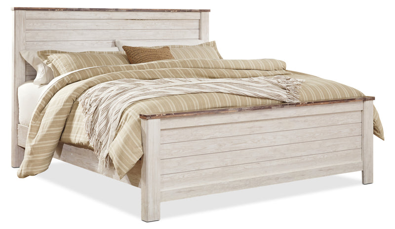Willowton Panel Headboard, Whitewash - King Size
