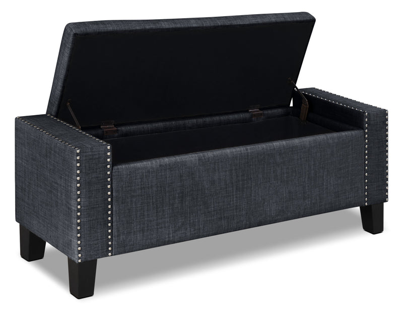 Milan 53.5\" Storage Ottoman - Grey Linen-Look