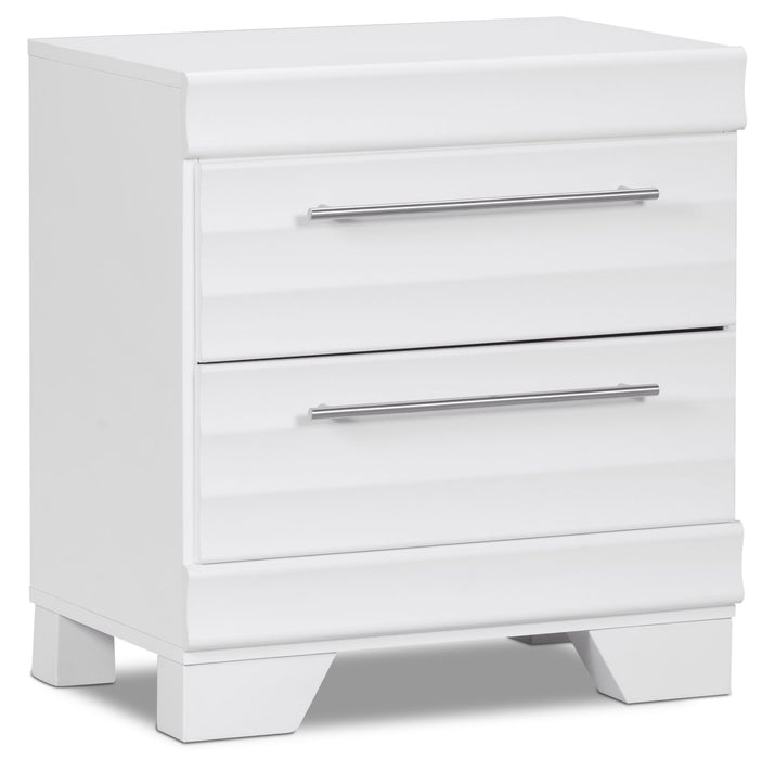 Olivia Bedside 2-Drawer Nightstand, 23.5\"W x 25.2\"H, Made in Canada - White