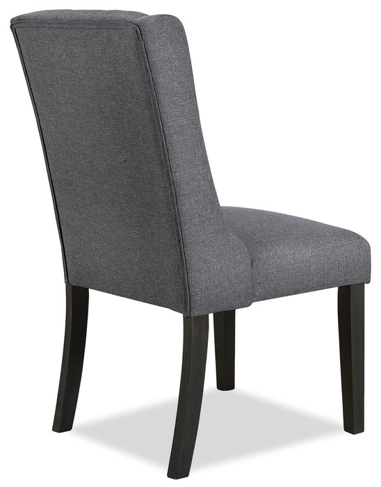 York Dining Chair with Linen-Look Fabric & Nailhead Trim - Grey