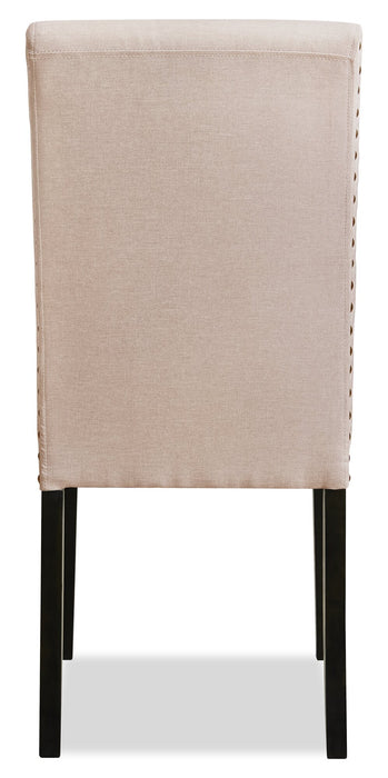 York Dining Chair with Linen-Look Fabric & Nailhead Trim - Taupe