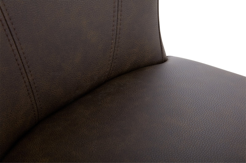 Quinn Counter-Height Stool with Vegan Leather Fabric, 26\"H - Brown