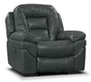 Leo 41\" Leather-Look Fabric Power Reclining Chair - Grey
